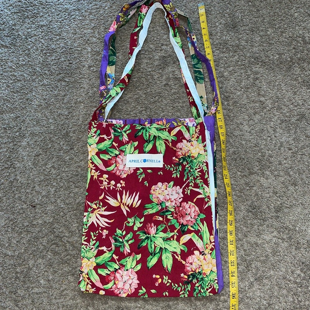 April Cornell 4 cloth floral/market/ library/travel/Vaca/lunch gift bag lot - Picture 7 of 9